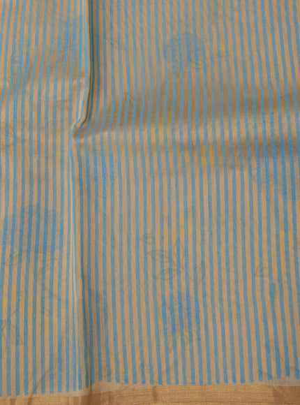 Beige Chanderi Printed Saree