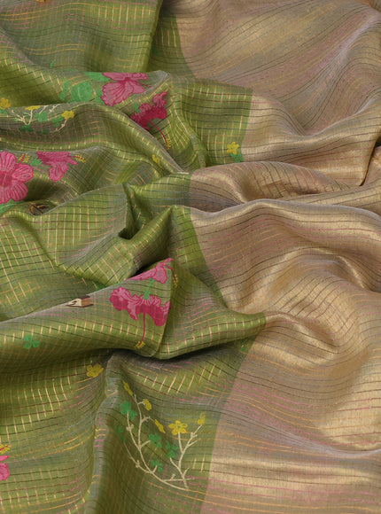 Green Chanderi Printed Saree
