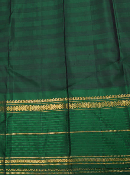 Rani Pink - Bottle Green Pure Kanchipuram Silk Saree