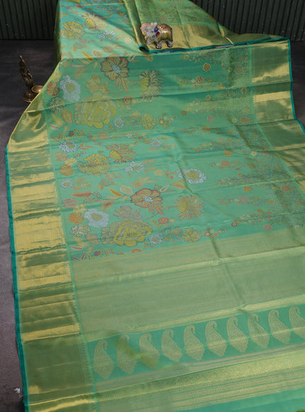 Pista Green Pure Kanchipuram Silk Saree