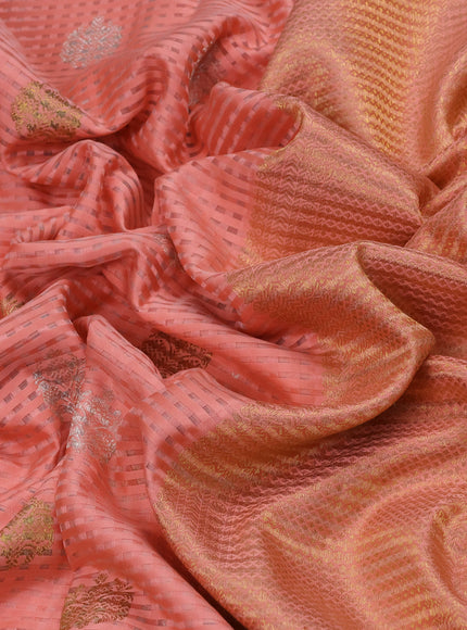 Peach Pure Kanchipuram Silk Saree