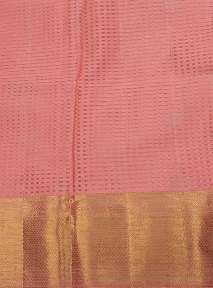 Peach Pure Kanchipuram Silk Saree