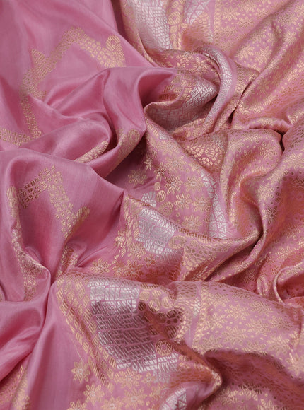 Pastel Pink Banarasi Kadwa Silk Saree