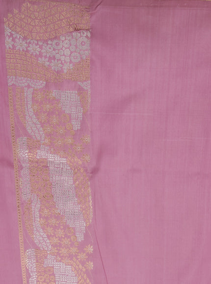 Pastel Pink Banarasi Kadwa Silk Saree