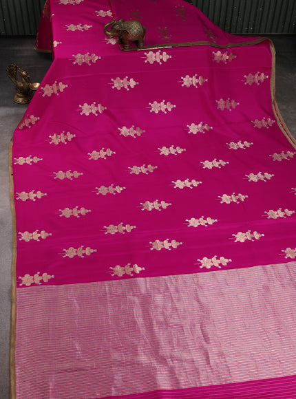 Hot Pink Banarasi Silk Saree