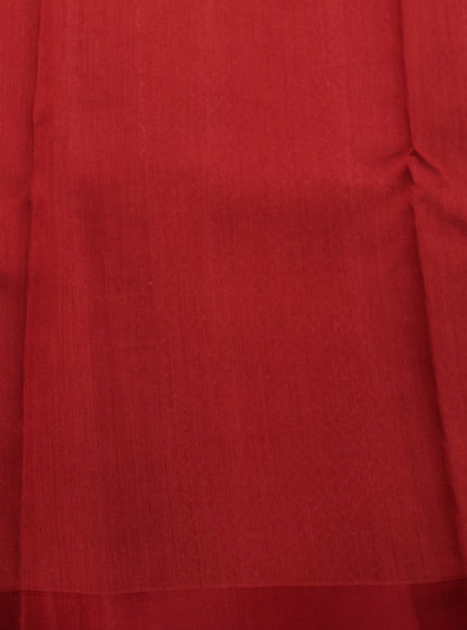 Beige - Red Banarasi Tussar Silk Saree
