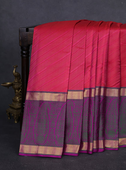 Red - Purple Pure Kanchipuram Silk Saree
