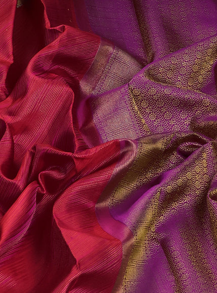 Red - Purple Pure Kanchipuram Silk Saree