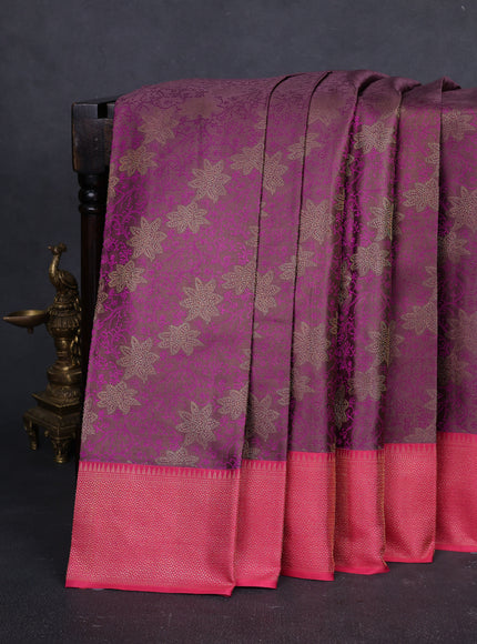 Rosy Brown - Pink Pure Kanchipuram Silk Saree
