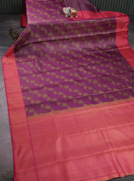 Rosy Brown - Pink Pure Kanchipuram Silk Saree