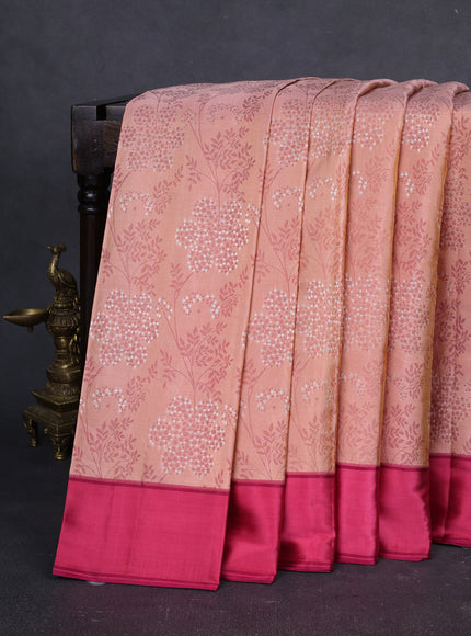 Peach - Pink Pure Kanchipuram Silk Saree