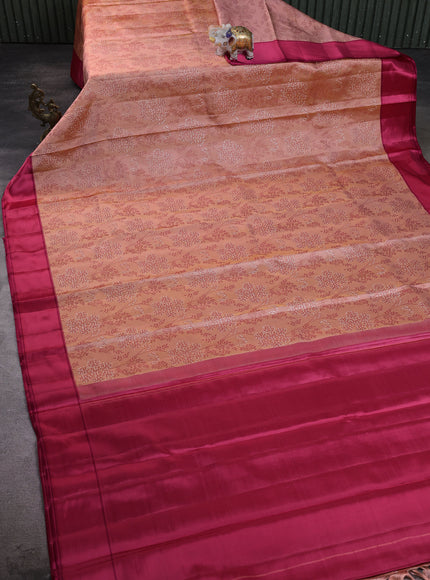 Peach - Pink Pure Kanchipuram Silk Saree