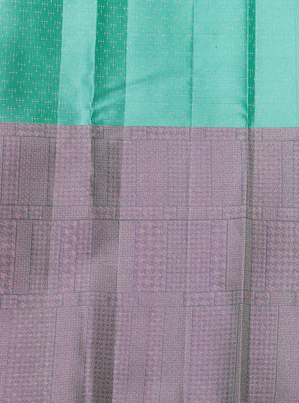 Bright Teal Pure Kanchipuram Silk Saree