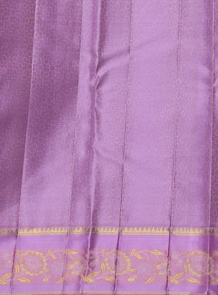 Pastel blue - Lavender Pure Kanchipuram Silk Saree