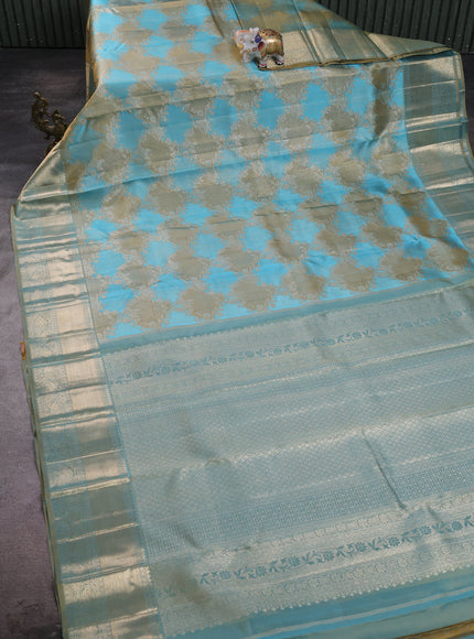 Light Blue Pure Kanchipuram Silk Saree