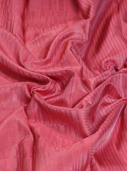 Peach Pink - Purple Pure Kanchipuram Silk Saree