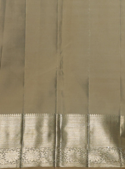 Pastel Green - Beige Pure Kanchipuram Silk Saree