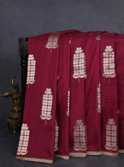 Maroon Banarasi Silk Saree