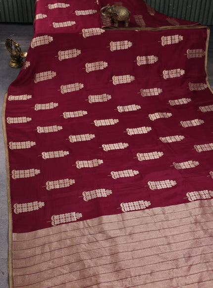 Maroon Banarasi Silk Saree