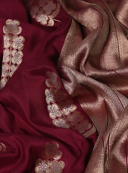 Maroon Banarasi Silk Saree