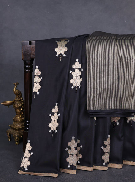 Black Banarasi Silk Saree