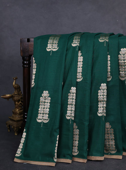 Bottle Green Banarasi Silk Saree