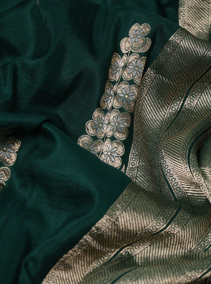 Bottle Green Banarasi Silk Saree