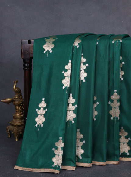 Bottle Green Banarasi Silk Saree