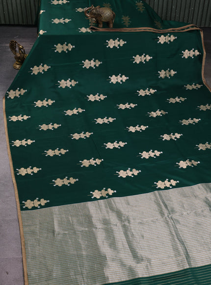 Bottle Green Banarasi Silk Saree