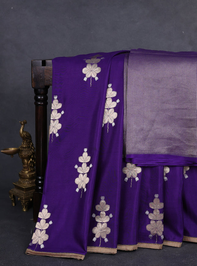 Purple Banarasi Silk Saree