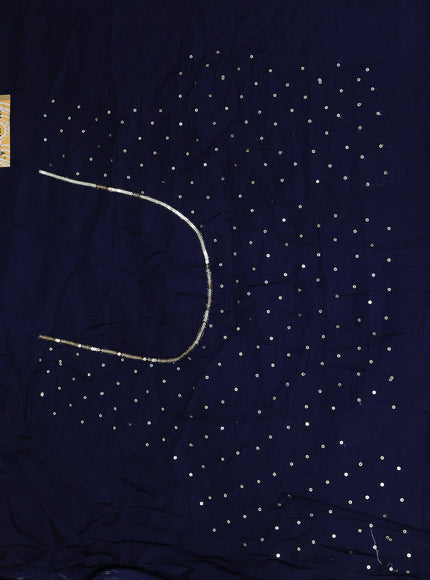 Navy Blue Georgette Sequin Embroidery Saree
