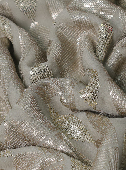 Beige Georgette Sequin Embroidery Saree
