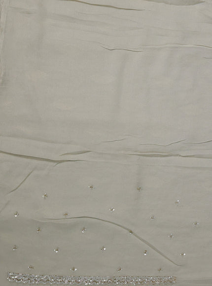 Beige Georgette Sequin Embroidery Saree
