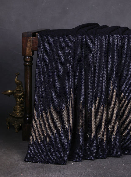 Navy Blue Georgette Sequin Embroidery Saree