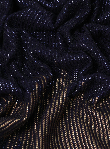 Navy Blue Georgette Sequin Embroidery Saree