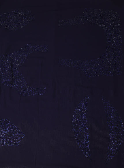 Navy Blue Georgette Sequin Embroidery Saree
