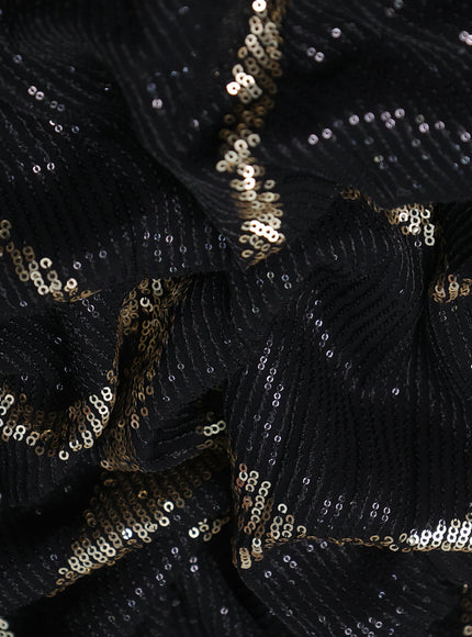 Black Georgette Sequin Embroidery Saree