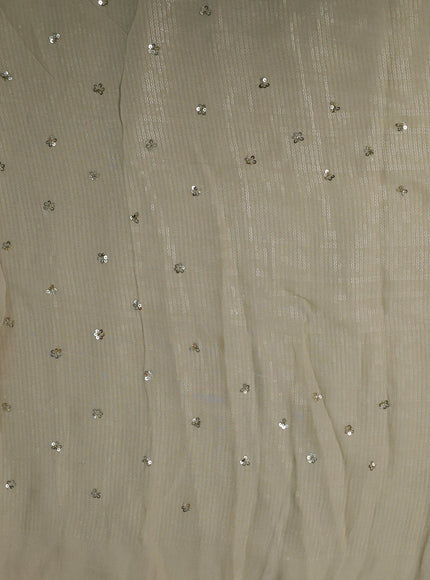Beige Georgette Sequin Embroidery Saree