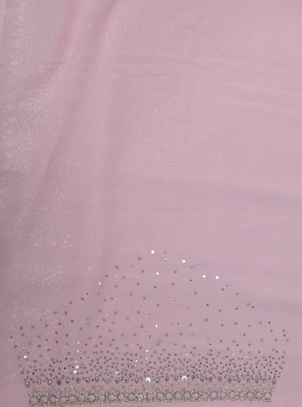 Baby Pink Georgette Sequin Embroidery Saree