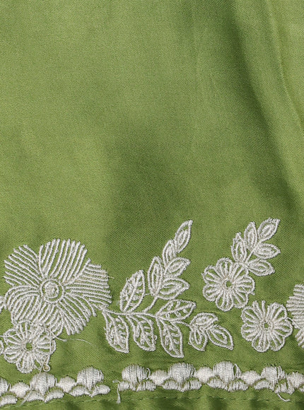 Green Organza Embroidery Silk Saree