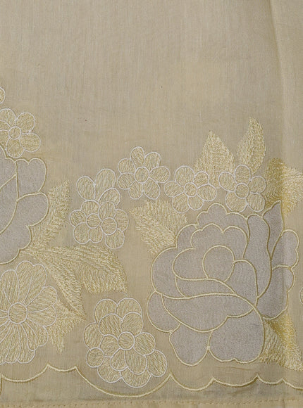 Light Yellow Organza Embroidery Silk Saree