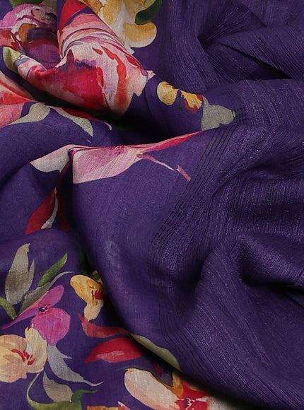 Violet Tussar Printed Silk Saree