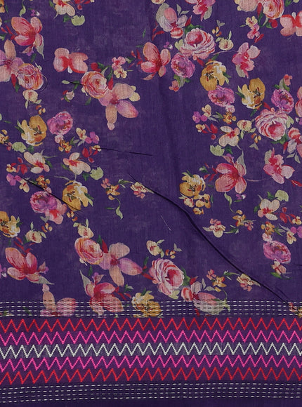 Violet Tussar Printed Silk Saree