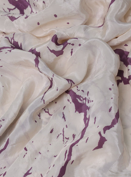 Cream - Rosy Brown Crepe Sequin Embroidery With Readymade Blouse
