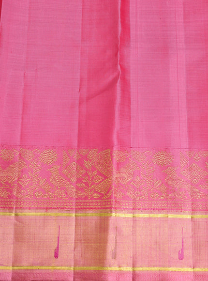Dark Blue - Pink Pure Kanchipuram Silk Saree