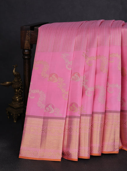 Light Pink Pure Kanchipuram Silk Saree
