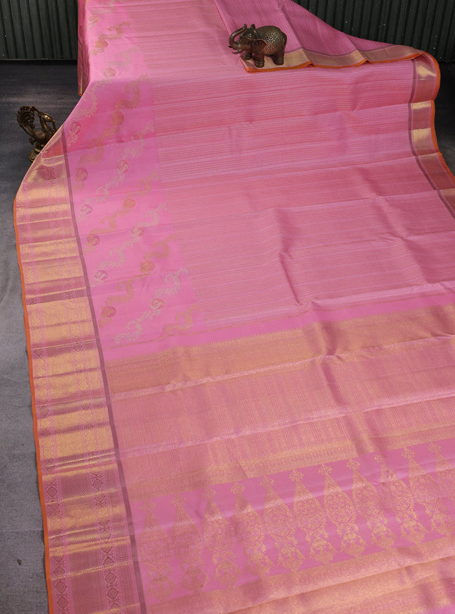 Light Pink Pure Kanchipuram Silk Saree