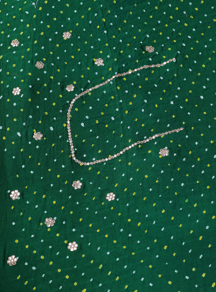 Multi Colour - Green Bandhini Gajji Silk Embroidery Saree
