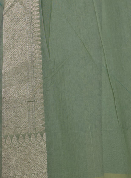Pista Green Banarasi Cotton Saree