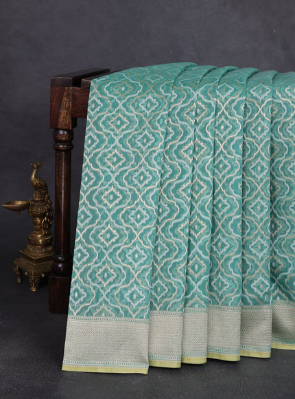 Rama Green Banarasi Cotton Saree